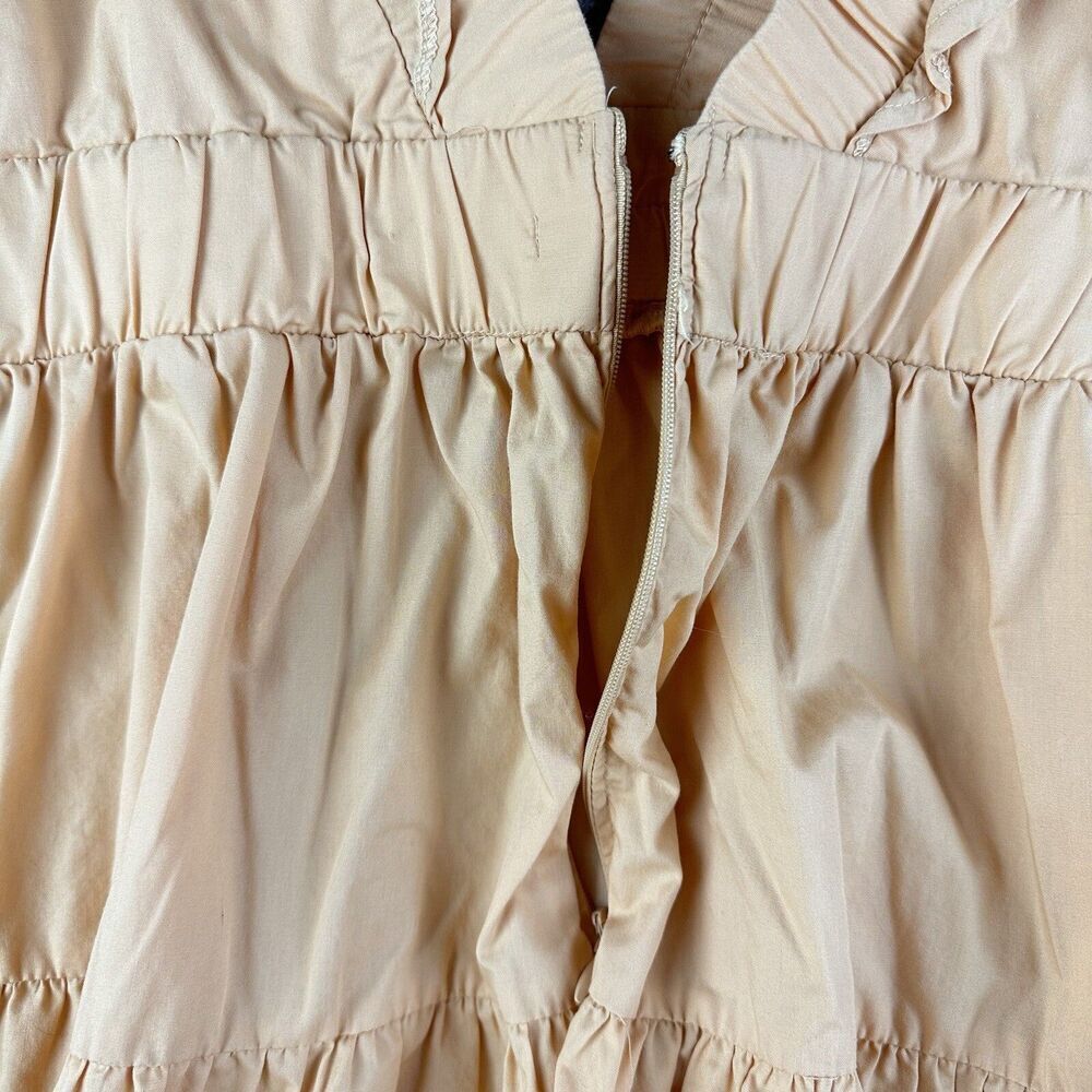 Abercrombie Fitch Tiered Mini Dress Womens XLT Tall Orange Ruffle Deep V Neck - Picture 7 of 16